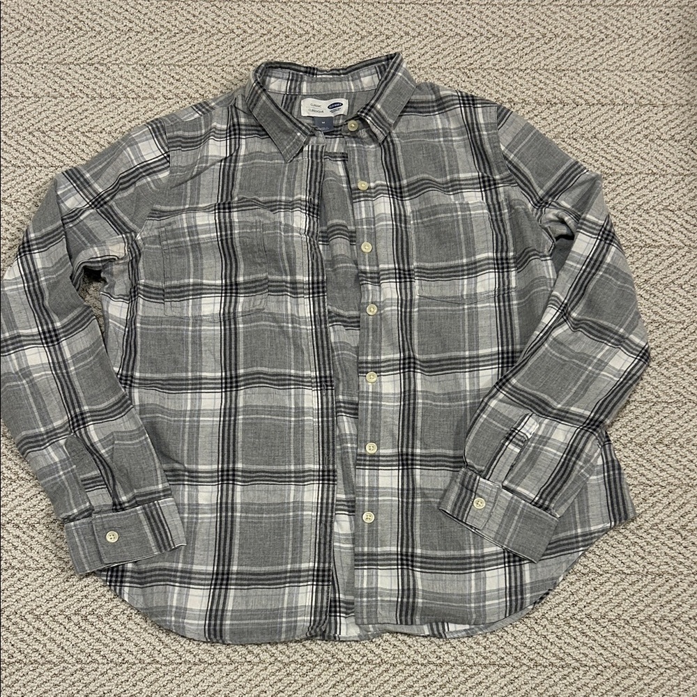 Old Navy Women’s Gray Plaid Shirt